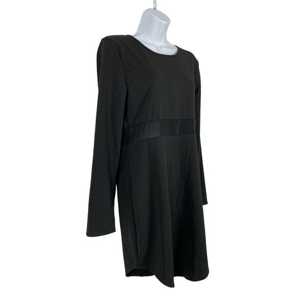 Leadingstar Black Long-Sleeve Knee Length Shift Dress Zip Back Closure Size XL - Picture 2 of 10